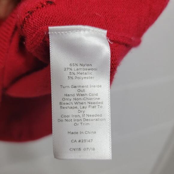 Talbots Lambswool Blend Sweater Metallic Polka Dot Scoop Neck Medium 543 - Picture 7 of 9